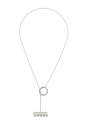 TASAKI 18kt white gold Collection Line Balance divine pearl and diamond pave pendant - Silver