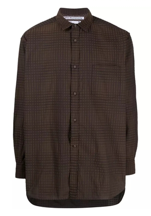 White Mountaineering checked- jacquard long-sleeve shirt - Brown