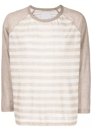 Private Stock striped linen jumper - Brown