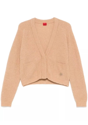 HUGO logo-embroidered cardigan - Neutrals