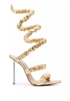 Le Silla Fedra 120mm leather sandals - Gold