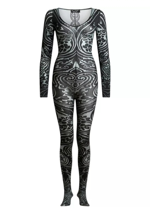 ETRO x Wolford paisley tattoo-pattern bodysuit - Black