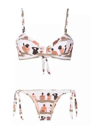 Amir Slama swimmer-print bikini - Neutrals