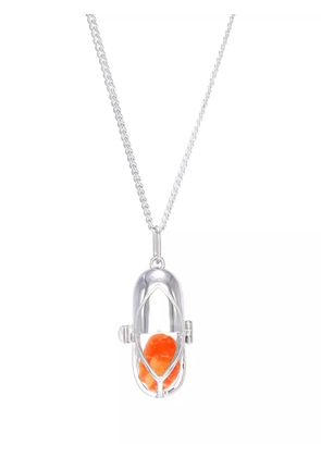 Capsule Eleven Carnelian statement-pendant necklace - Silver