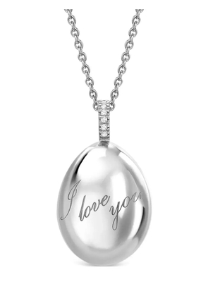 Fabergé 18kt white gold Fabergé Essence I Love You Egg diamond pendant necklace - Silver