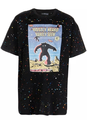 Mostly Heard Rarely Seen graphic-print paint T-shirt - Black