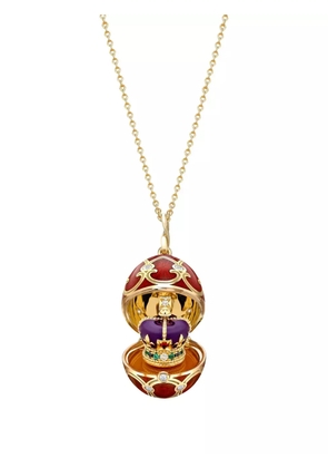 Fabergé 18kt yellow gold Heritage Coronation Crown Surprise diamonds locket pendant - Red