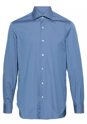 Barba poplin cotton-blend shirt - Blue