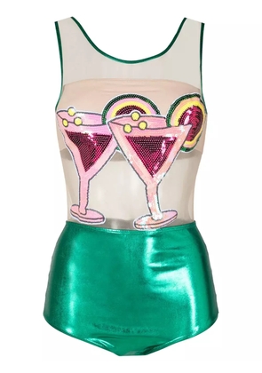 Brigitte Carnaval/Festival Drink sequin-embellished one-piece - Green