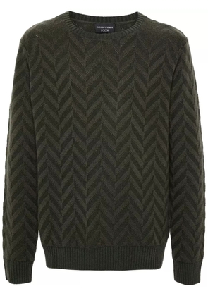 Emporio Armani herringbone-pattern sweater - Green