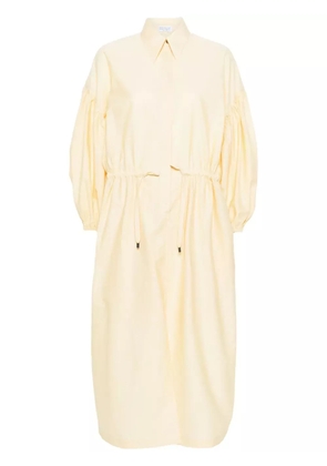 Brunello Cucinelli balloon-sleeve shirt maxi dress - Yellow