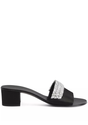 Giuseppe Zanotti 40mm Tesy rhinestone mules - Black
