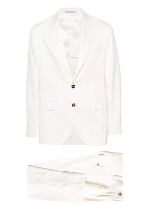 Brunello Cucinelli single-breasted silk suit - White
