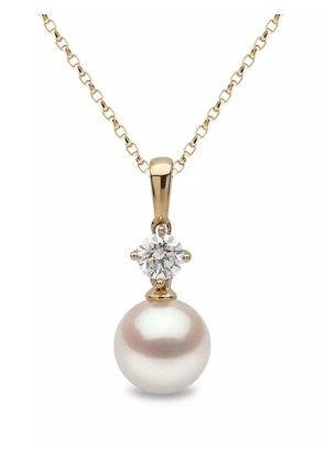 Yoko London 18kt yellow gold Classic Akoya pearl and diamond necklace