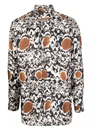 Edward Crutchley abstract-pattern long-sleeve shirt - White