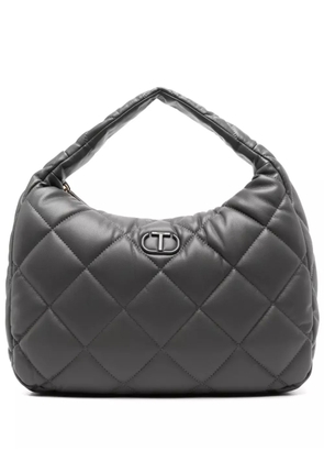 TWINSET Oval T quilted tote bag - Grey