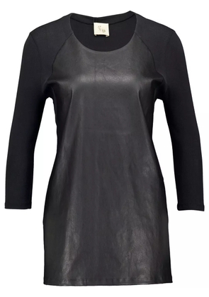 PAULA leather long-sleeve t-shirt - Black