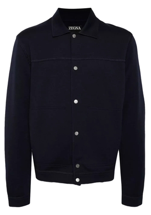 Zegna spread-collar knitted cardigan - Blue