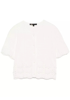 Maje faux-pearl detailed top - White