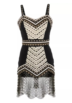 Elisabetta Franchi embellished fringed minidress - Black