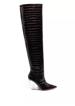 Stuart Weitzman Lucite 100mm thigh-high boots - Red