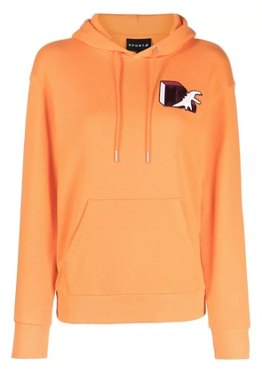 SPORT b. by agnès b. Cubic Dino-embroidered cotton hoodie - Orange
