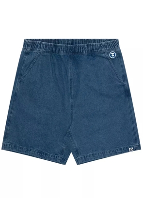 AAPE BY *A BATHING APE® logo-embossed denim shorts - Blue