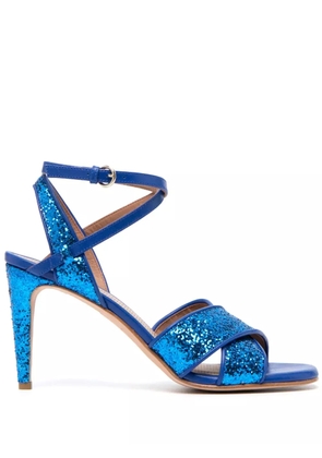RED(V) 95mm crossover-strap leather sandals - Blue