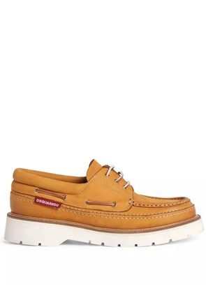 DSQUARED2 lace-up leather boat shoes - Neutrals