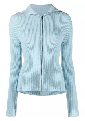 Nanushka rib-knit zipped cardigan - Blue