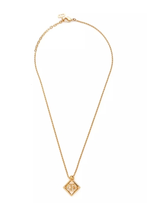 Christian Dior Pre-Owned logo rhinestone necklace - Gold