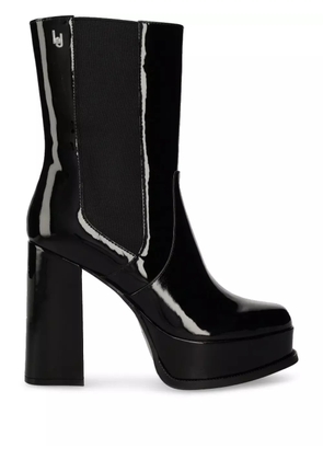 LIU JO 110mm patent boots - Black