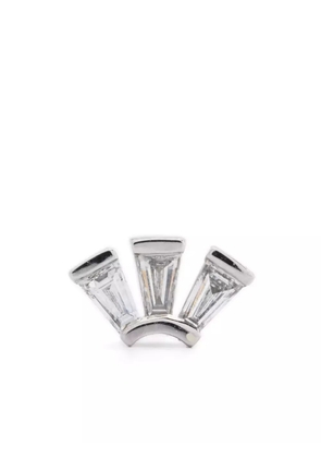 Maria Black 14K white gold Modular Fan diamond stud earring - Silver