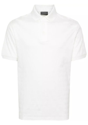 Emporio Armani logo-jacquard polo shirt - White