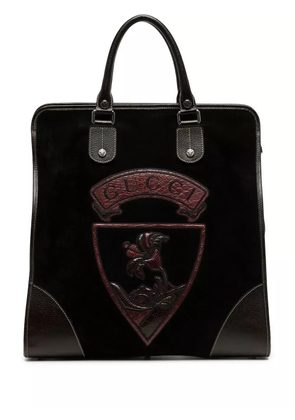 Gucci Pre-Owned coat of arms patch tote - Black