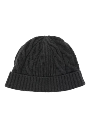N.Peal cable ribbed beanie hat - Grey