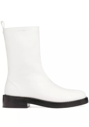 Courrèges Rider leather boots - White