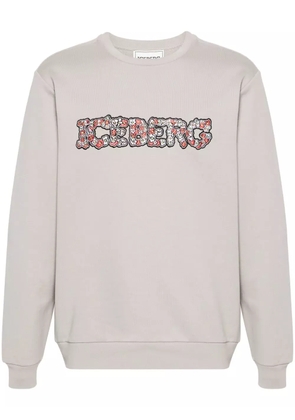 Iceberg embroidered-floral logo sweatshirt - Neutrals