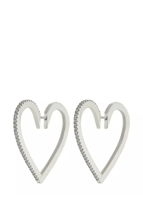 Cadar 18kt white gold Heart diamond earrings - Silver
