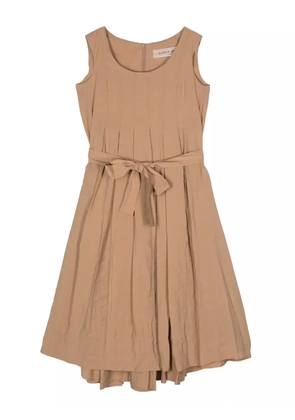 Blanca Vita sleeveless pleated midi dress - Neutrals