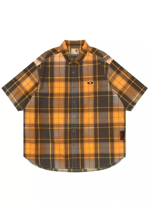 AAPE BY *A BATHING APE® logo-appliqué plaid shirt - Orange