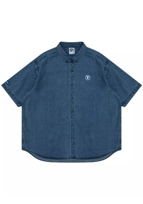 AAPE BY *A BATHING APE® logo-applique denim shirt - Blue