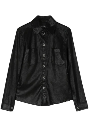 CHANEL Pre-Owned long-sleeve leather shirt - Black