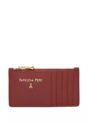 Patrizia Pepe logo-lettering leather card holder - Red