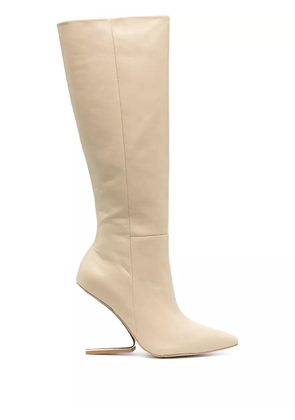 Cult Gaia suspended-heel 105mm long boots - Neutrals