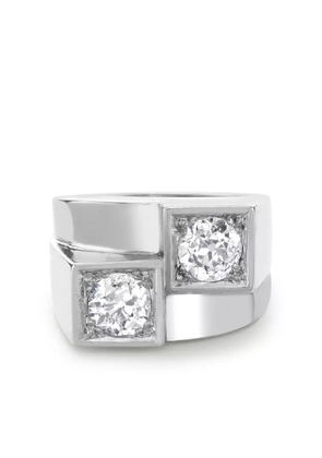 René Boivin platinum Art Deco Boivin Chevalier Style diamond ring - Silver