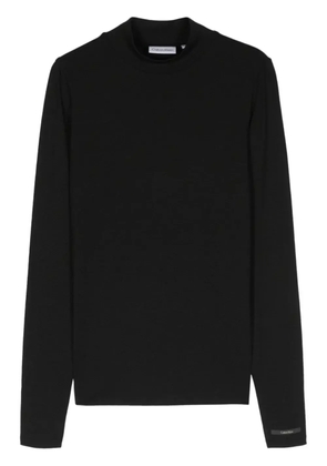 Calvin Klein fine-ribbed mock-neck top - Black