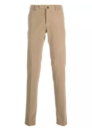 Incotex tapered-leg velour trousers - Neutrals