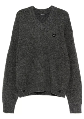 ZZERO BY SONGZIO love panther hand stitch mohair jumper - Grey