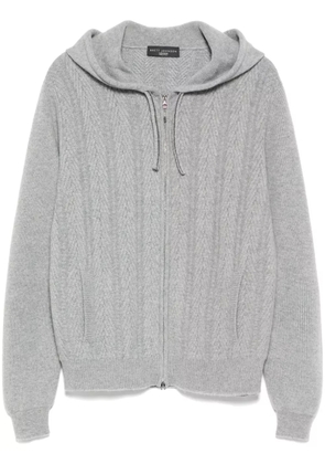 Brett Johnson Herringbone cashmere hoodie - Grey